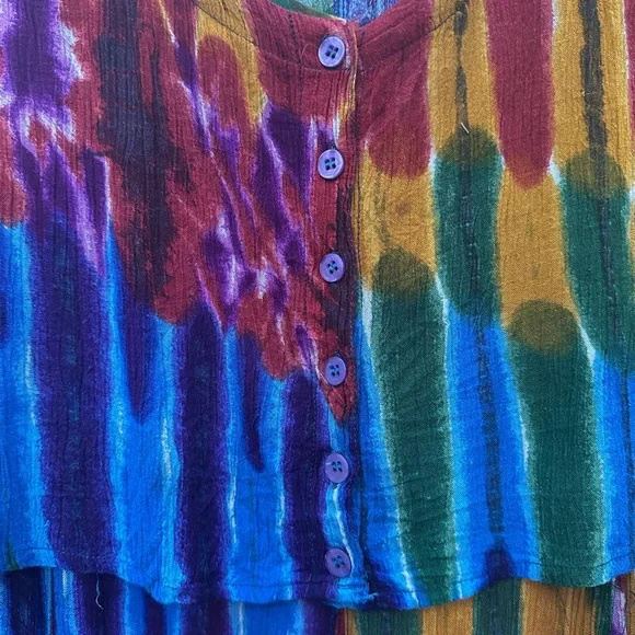 Sacred Threads Rainbow Y2K Hippie Boho Pride Dress - Picture 3 of 10